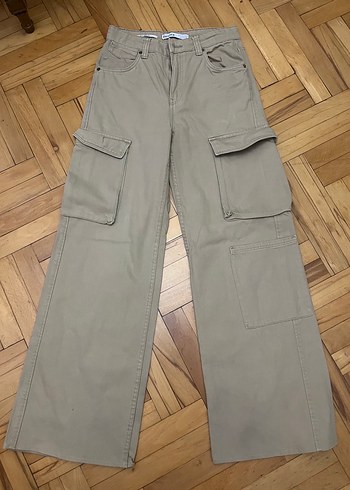 Bershka Bej Kargo Pantolon Rahat Ve Sik