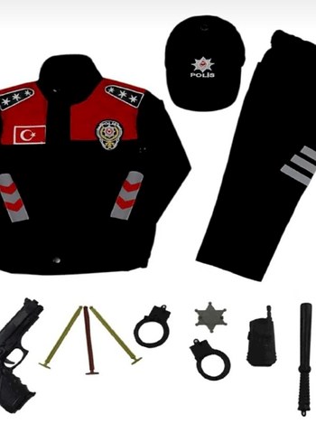 Çocuk Kırmızı Polis Kostümü