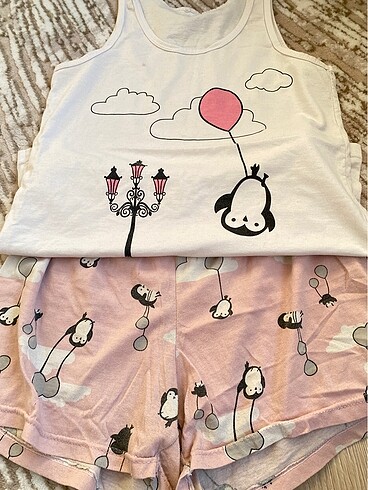 Pijama takımı askılı şort