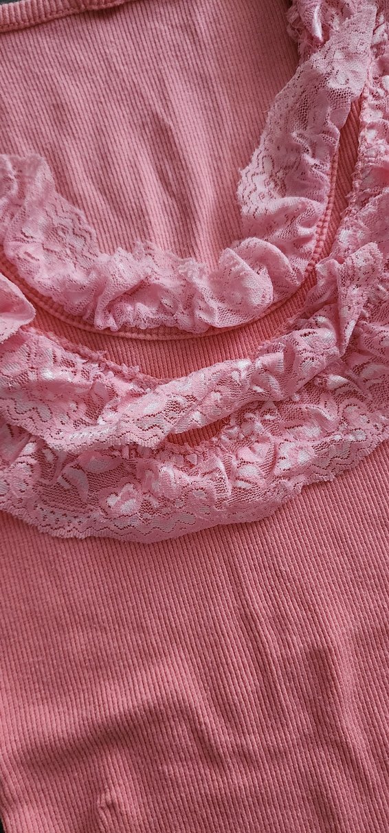 Kadın Pembe Fırfırlı Atlet - Görsel 2