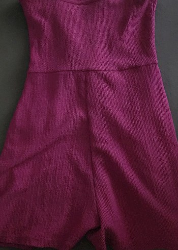 Etek Gorunumlu Sortlu Mor Elbise - Görsel 4