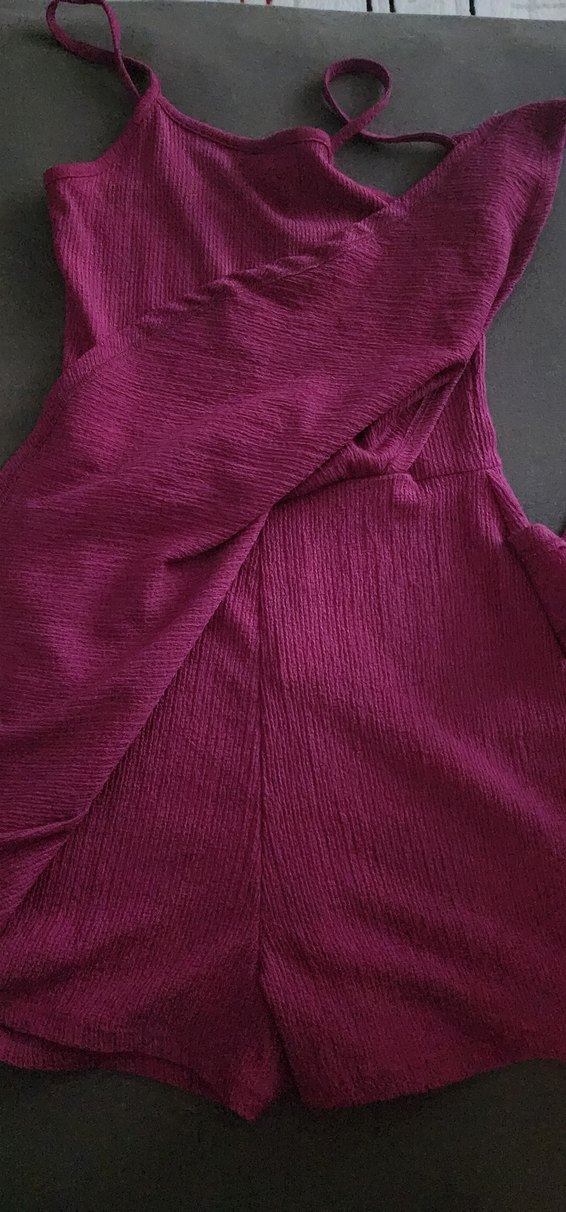 Etek Gorunumlu Sortlu Mor Elbise - Görsel 2