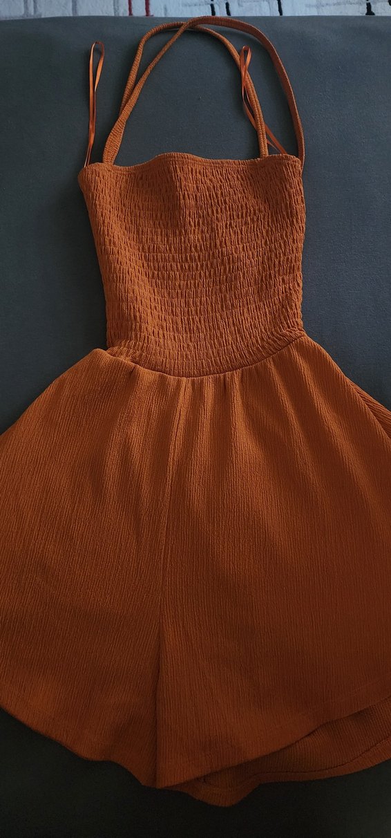 Kadın Turuncu Şortlu Elbise - Görsel 2