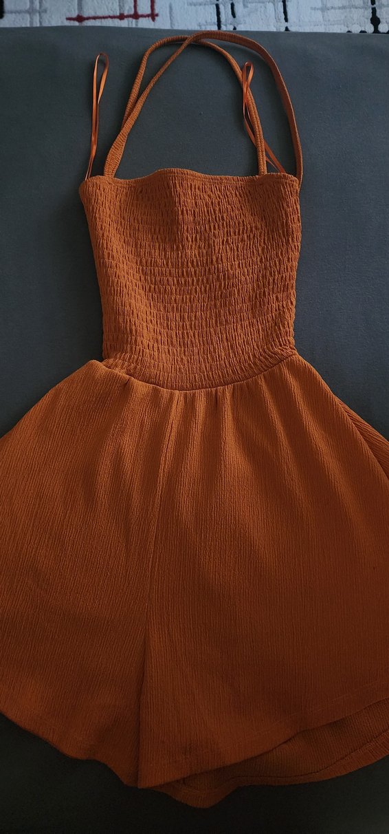 Kadın Turuncu Şortlu Elbise - Görsel 3