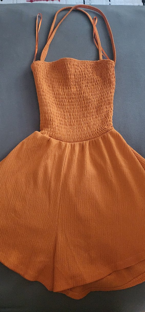 Kadın Turuncu Şortlu Elbise - Görsel 4