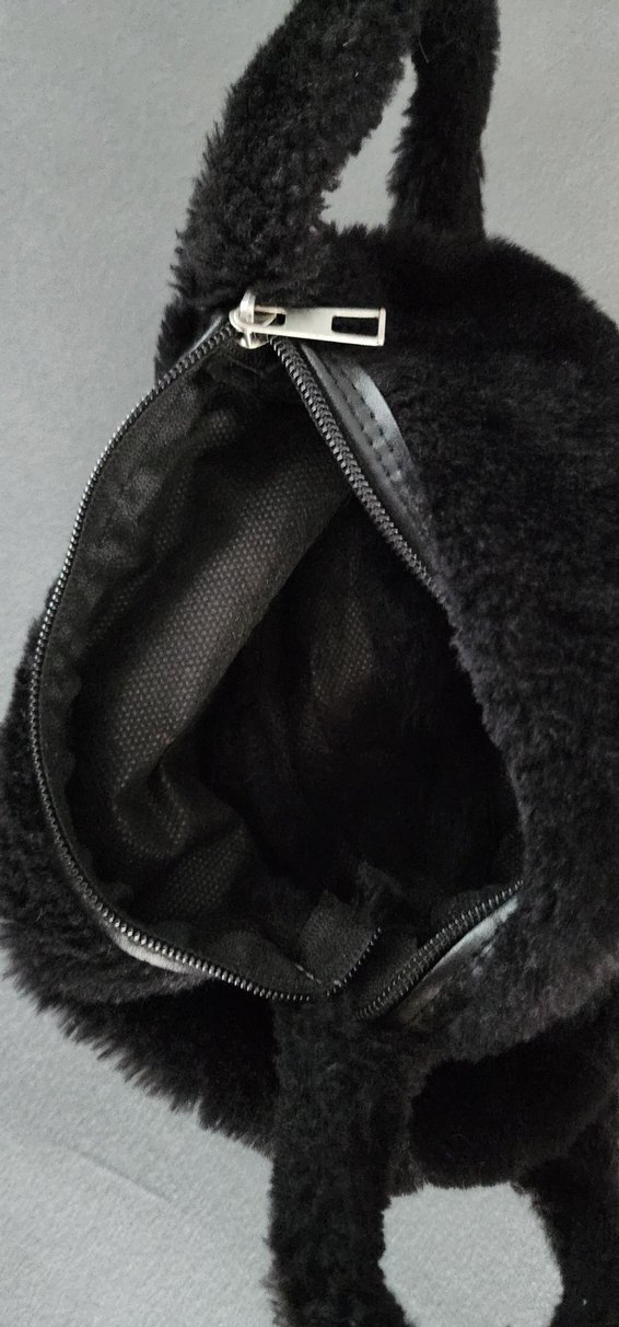 Siyah Kürklü Kadın Omuz Çantası - Görsel 3