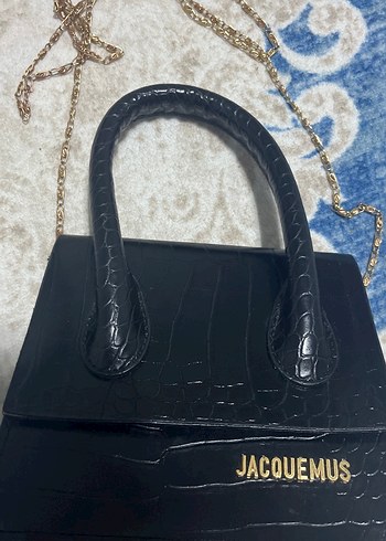 Jacquemus Siyah Deri Yılan Desenli Kadın Çanta