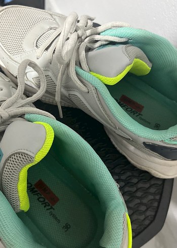 36 Beden gri Renk Gri Bağcıklı Kadın Spor Ayakkabı jump
