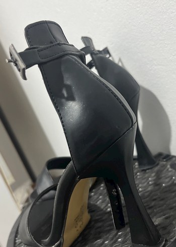36 Beden siyah Renk Siyah Deri Stiletto Topuklu Kadın Ayakkabı