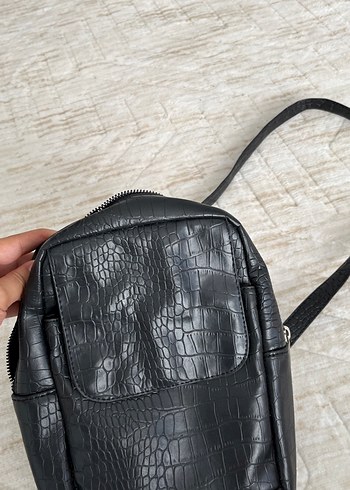 LC Waikiki Siyah Yılan Desenli Kadın Deri Sırt Çantası