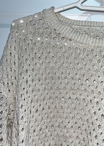 Bej Örgü Kadın Kazak - Görsel 2