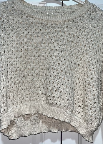 Bej Örgü Kadın Kazak - Görsel 4