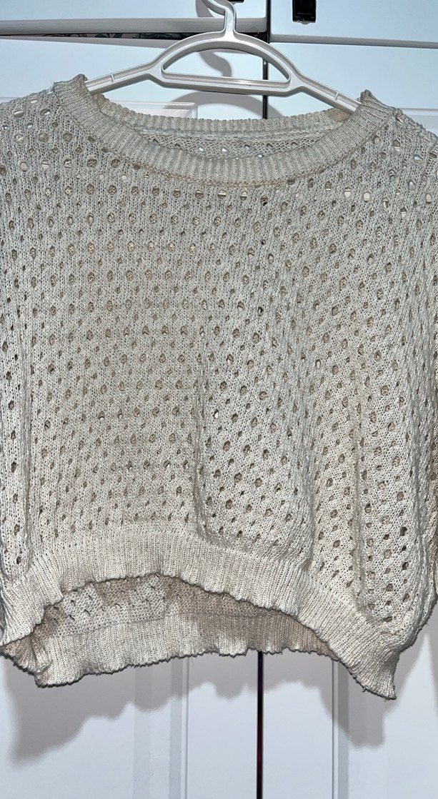 Bej Örgü Kadın Kazak - Görsel 4