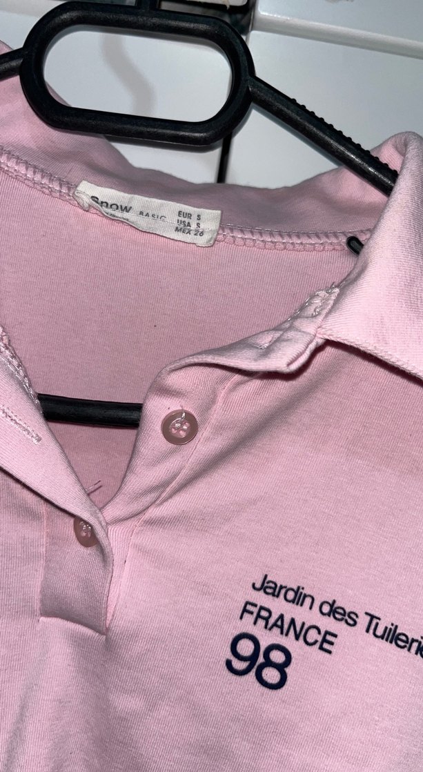 Düğmeli Uzun Kollu Pembe Kadın Gömlek - Görsel 3