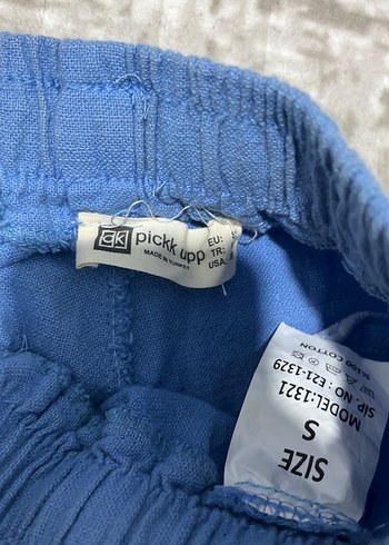 Kadın Mavi Denim Midi Boy keten Pantolon - Görsel 5