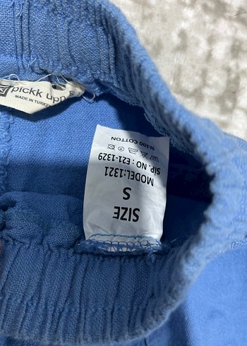 Kadın Mavi Denim Midi Boy keten Pantolon - Görsel 4