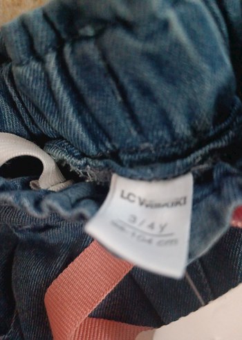 Kemer Detaylı Gri Mavi Kız Kot Pantolon - Görsel 3