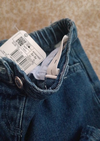 Nakışlı Gri Mavi Kız Kot Pantolon - Görsel 4