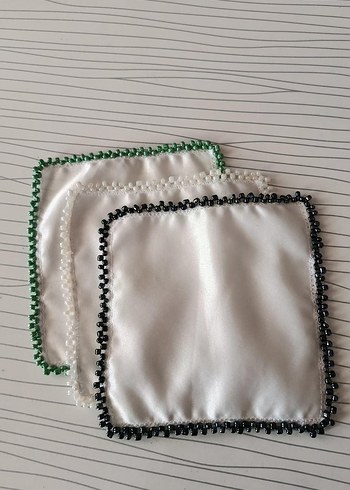 Boncuk İşlemeli Beyaz Kahve Sunumluğu - Görsel 2