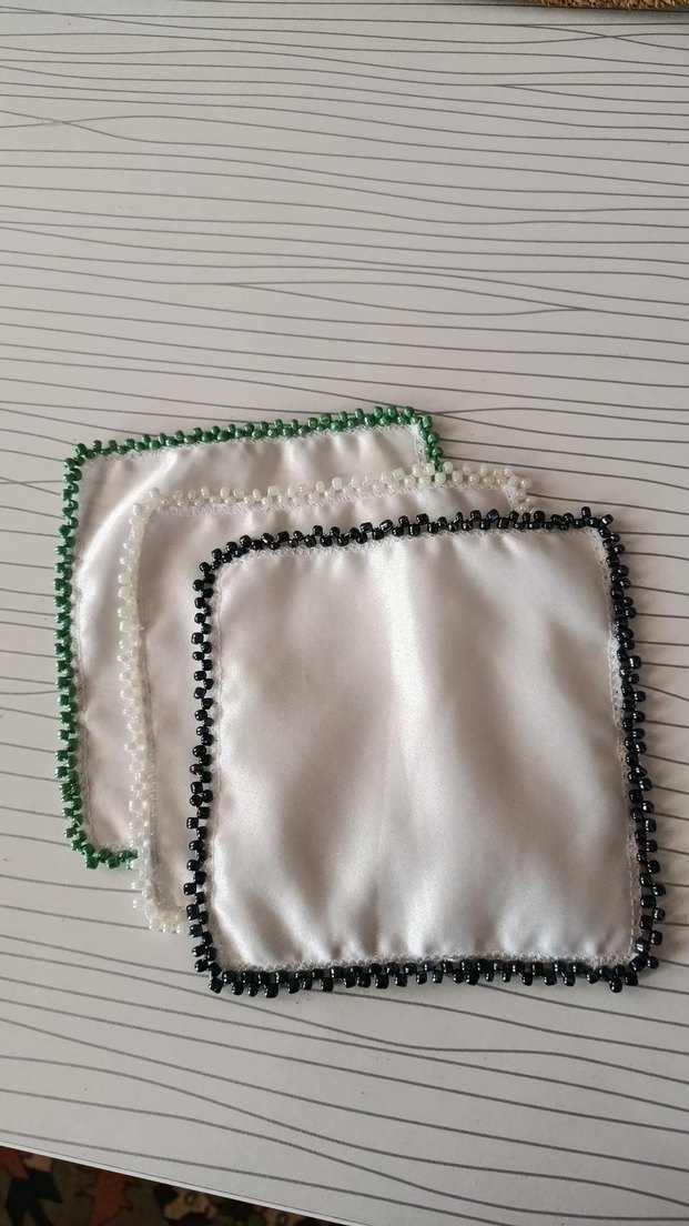 Boncuk İşlemeli Beyaz Kahve Sunumluğu - Görsel 2