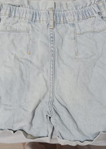 Bershka Gevşek Kesim Mavi Mini Kot Şort