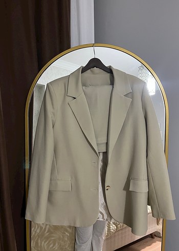 Bej Kadın Blazer Ceket takım - Görsel 2