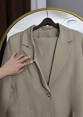 Bej Kadın Blazer Ceket takım - Görsel 6