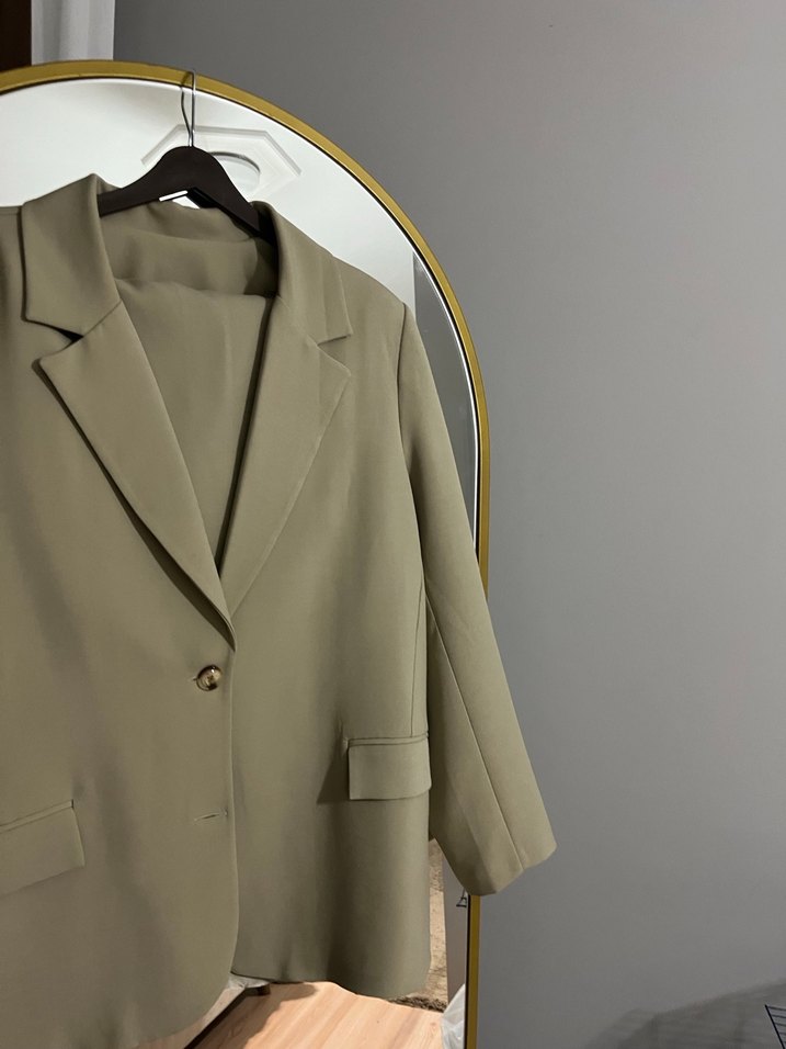 Bej Kadın Blazer Ceket takım - Görsel 5