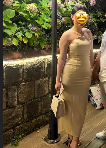 Zara İnce Askılı Beyaz Uzun Elbise - Görsel 5