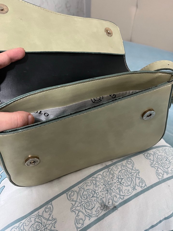 Bej Deri Kadın Omuz Çantası - Görsel 3