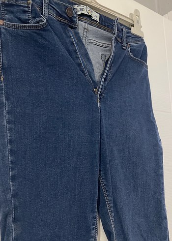 Fermuarlı Mavi Kadın Kot Pantolon - Görsel 2