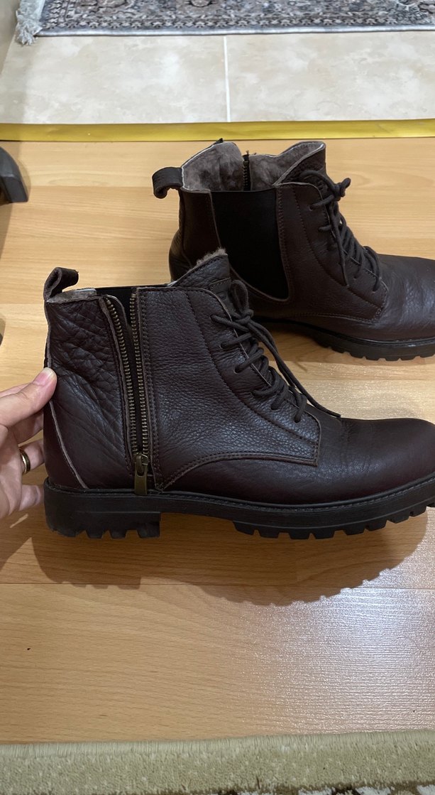 Kahverengi Deri Erkek Botları, Tokalı - Görsel 2