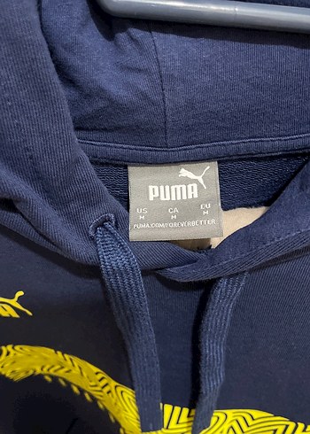 Puma Sarı Desenli Kapüşonlu Sweatshirt - Görsel 3