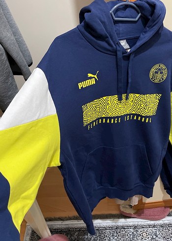 Puma Sarı Desenli Kapüşonlu Sweatshirt - Görsel 2