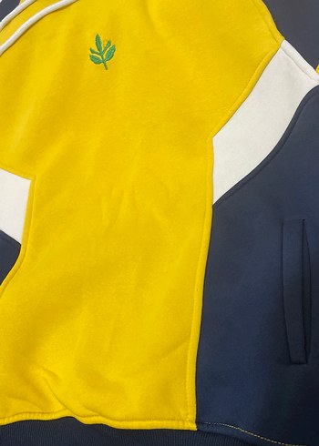 Sarı Lacivert Kapüşonlu Kadın Sweatshirt - Görsel 3