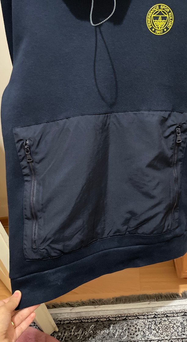 Erkek Lacivert Yüksek Yakalı Fermuarlı Sweatshirt - Görsel 4