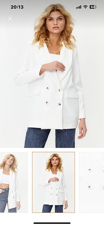 Beyaz blazer ceket