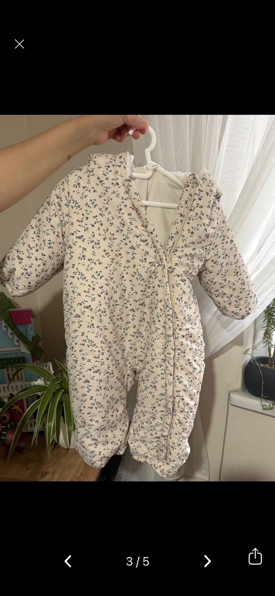 MANGO Baby Çiçek Desenli Kapitone Tulum - Görsel 4