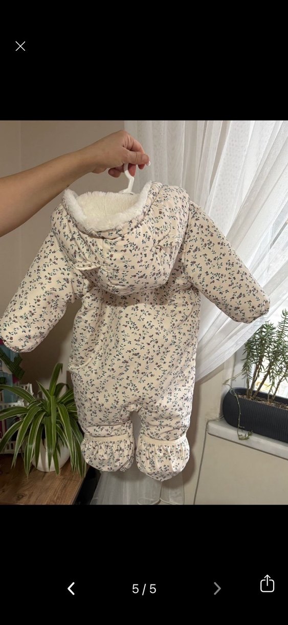 MANGO Baby Çiçek Desenli Kapitone Tulum - Görsel 3