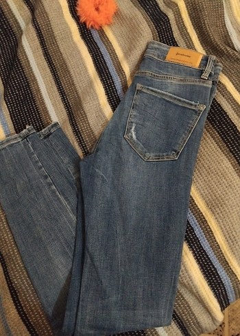 Kadın Mavi Denim Boy Kot Pantolon