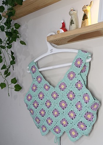 Diğer Çok Renkli Örgü Mini Crop Top