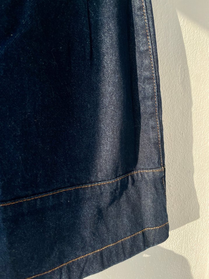 Düğmeli Lacivert Midi Denim Kadın Etek - Görsel 4