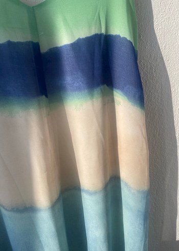 Mavi Bohem Uzun Askılı Elbise - Görsel 6