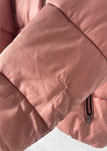 Gül kurusu renkli, Fermuarlı Kadın Kışlık Mont - Görsel 3