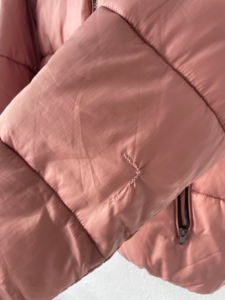 Gül kurusu renkli, Fermuarlı Kadın Kışlık Mont - Görsel 3