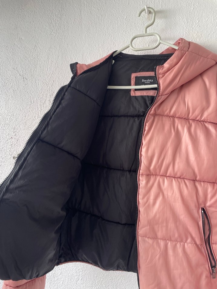 Gül kurusu renkli, Fermuarlı Kadın Kışlık Mont - Görsel 4