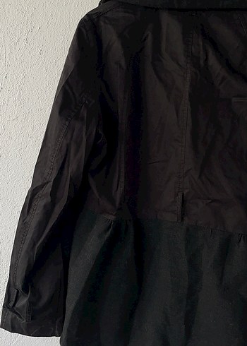 Siyah Fermuarlı Kadın Keten Ceket - Görsel 3