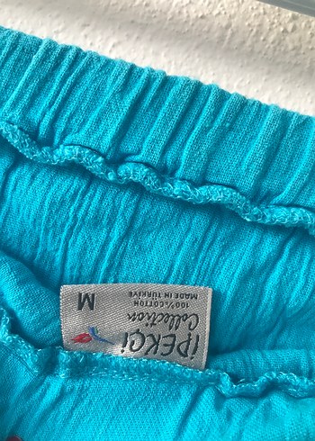 Kadın Turkuaz Kemerli Mini Keten Tulum - Görsel 4