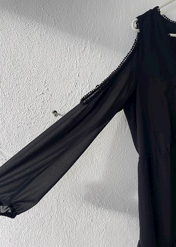 Nakış İşlemeli Siyah Bohem Uzun Elbise - Görsel 3