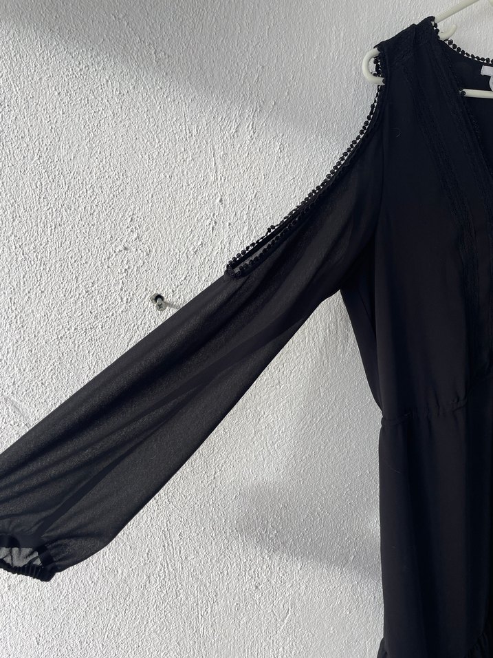 Nakış İşlemeli Siyah Bohem Uzun Elbise - Görsel 3